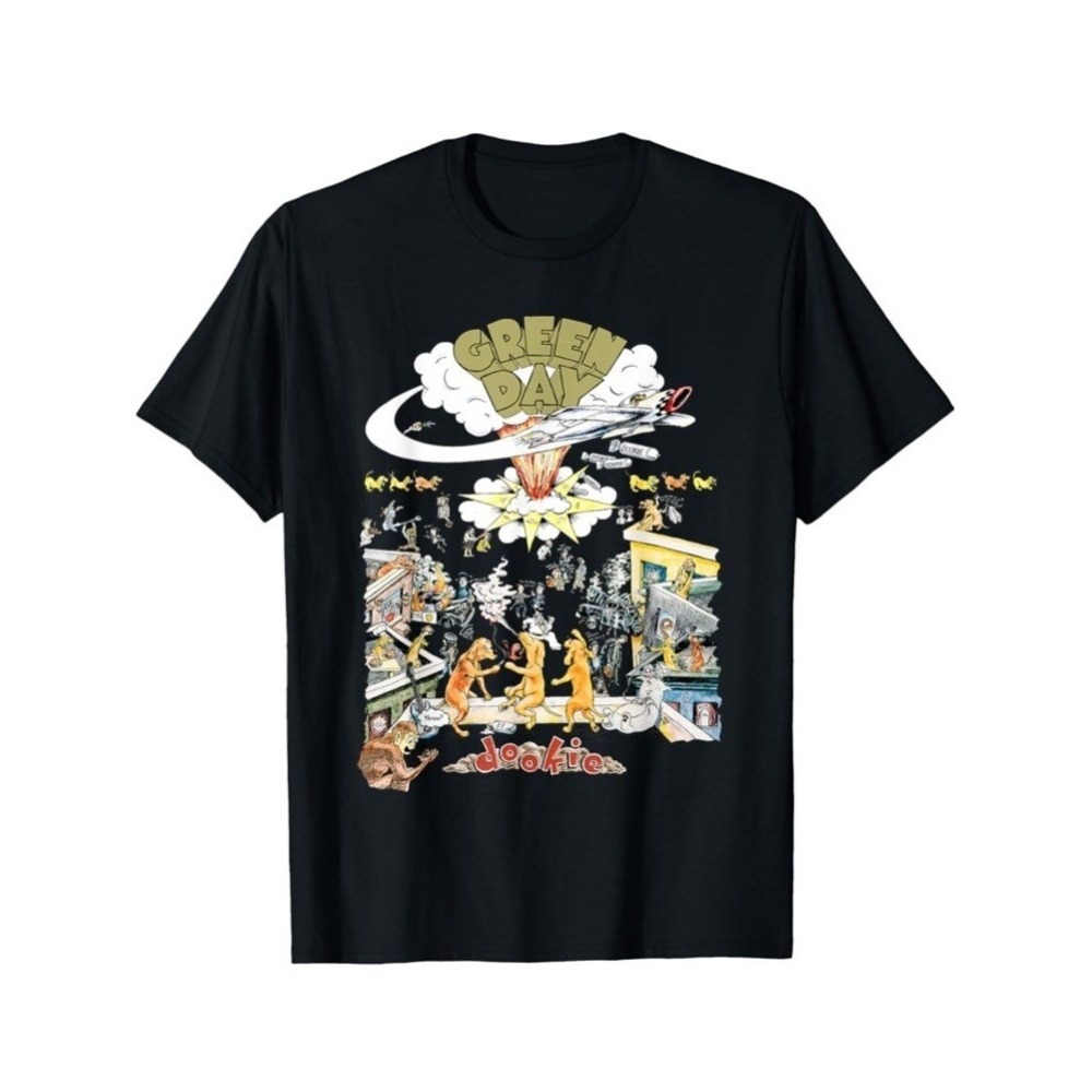 Green Day T-Shirt Mens Large Black NEW Dookie Scene Graphic Tee C638